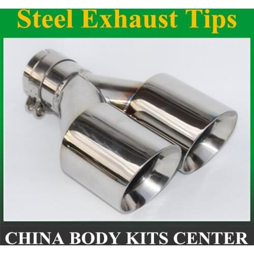 1PCS Dual Universal exhaust car muffler Stainless Steel Car Exhaust Tip tailpipe car-styling exhaust car muffler tip