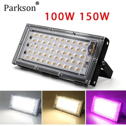 50W 100W LED Flood Light AC 220V 240V Waterproof Focos LED Street Lamp Outdoor Floodlight Warm/Cold White Landscape Lighting