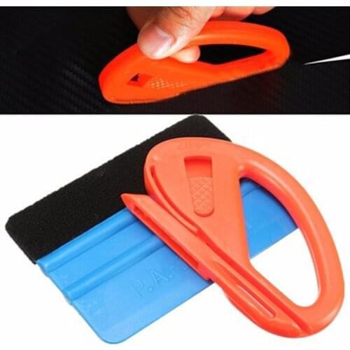 Car Vinyl Film Wrapping Tools Blue Scraper Squeegee With Felt Edge Size Car Styling Stickers Accessories High Quality Tools
