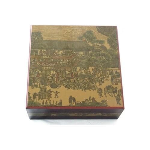 Riverside scene gift wood box for 1set/ 2 sets/3sets. Size for 55mm50mm45mm40mm. Box only and no balls included