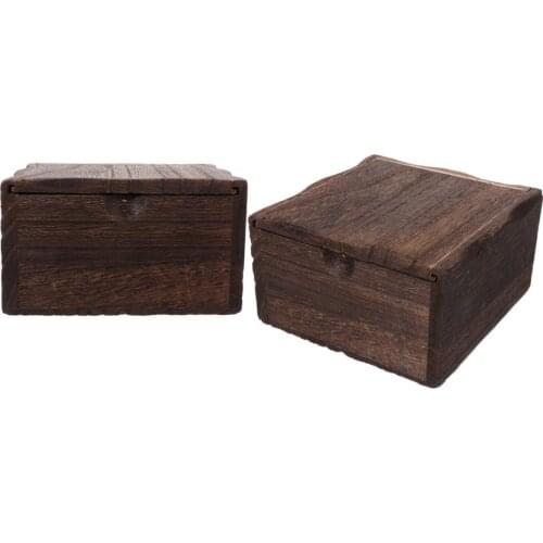 2 Pcs Wooden Organizer Organizer Jewelry Box Wooden Storage Box For Decor Store Gift Jewelry Storage Box