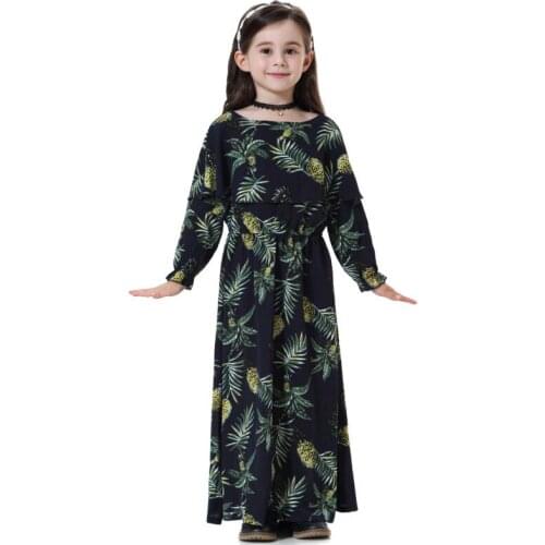 Kids Islamic Dress Muslim Children Abaya Dresses Girl Long Dress Turkeys Kaftan Dubai Dress Pakistani Indonesia Bangladesh