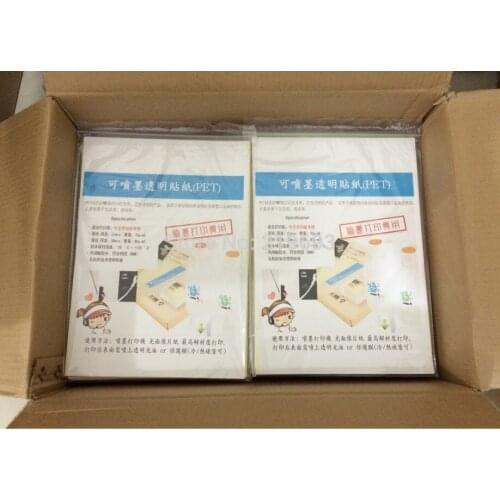 For inkjet printer, ultrathin(PET) A4 size clear transparent sticker label adhesive sticker paper