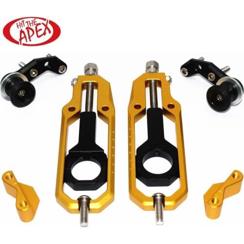 For Suzuki GSXR 1000 2007 2008 Motorcycle CNC Chain Adjusters Tensioners Catena Rear Axle Spindle with Swing arm Spools