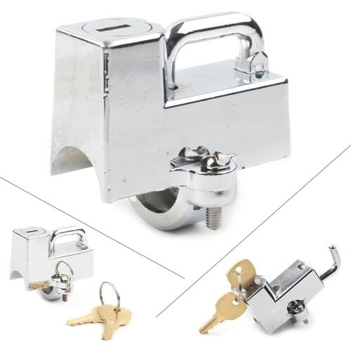 Chrome CNC Motorcycle Helmet Lock w/ Keys Set For Harley Davidson Softail Road King Fat Boy with 7/8"- 1 1/4" bar