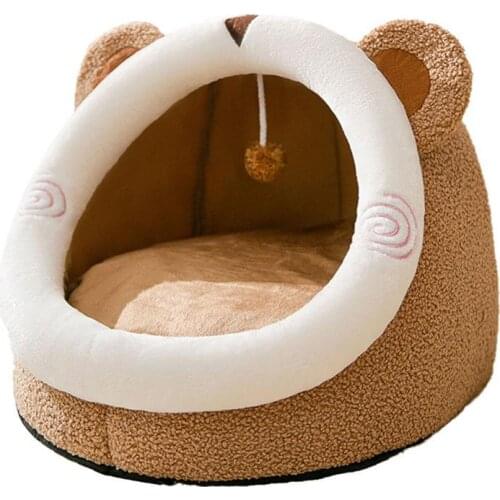 Cat Bed Dog House Pet Bed Warm Cat Sleeping Cave Washable Pet Hut For Kittens Pets Washable Warming Sleeping Kennel Pet House