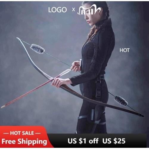 Archery Hunting Recurve Bow One Piece Traditional Wood Longbow Targeting Practice Right Hand with Otter Balls String Silencer