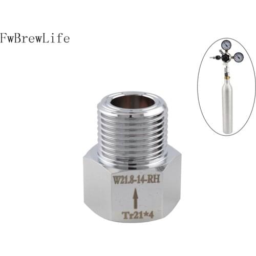 Soda Stream Cylinder Adapter Converter to W21.8 Aquarium Fish or Homebrew Beer Corny Keg Co2 Tank Regulator