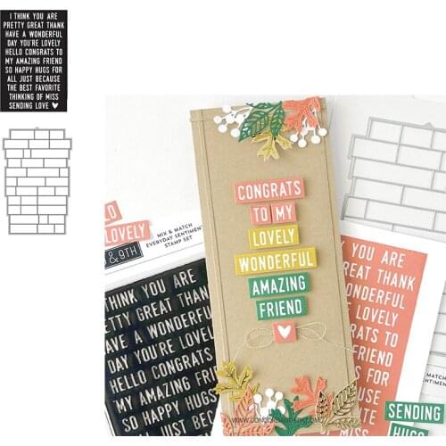 Lovely Everyday Words Match Metal Cutting Dies Stamp Scrapbooking Diary Decor Stencil Embossed Template DIY Greet Card 2021 New