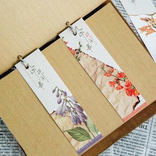 Multi-use 30 Pcs Flower with Paper Style Craft Paper Cards As Bookmark Tag Gift Decoration Scrapbooking DIY Message Card