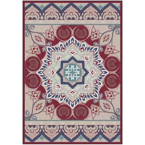 Fashion Rugs for Bedroom Ethnic Style Red Blue Green Floral Living Room Kitchen Bathroom Bedside Carpet Floor Mat In The Room