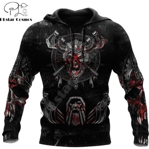 Viking Odin Tattoo 3D All Over Printed Mens autumn Hoodie Unisex Casual zipper hoodies Streetwear Jacket Tracksuits DK265