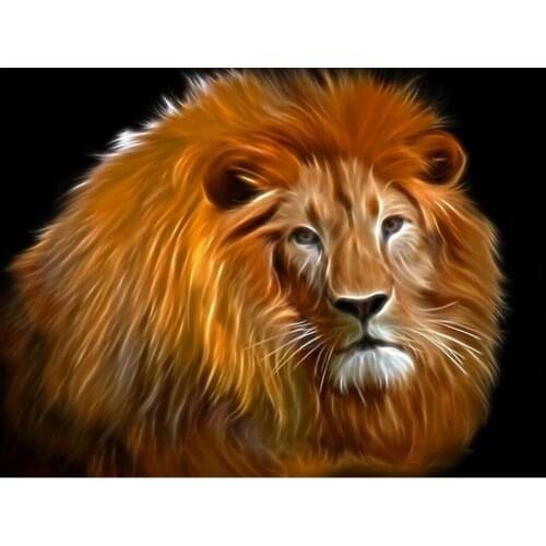 5D DIY Diamond Painting Animal Cross Stitch Kit Full Square/Round Lion Diamond Embroidery Rhinestone Mosaic Decoration Picture