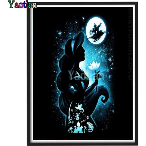 Flower Fairy Dream Moon Boat 5D Diamond Painting Full Drill Square Cross Stitch Diamond Art Bead Embroidery Kits Wall Decor