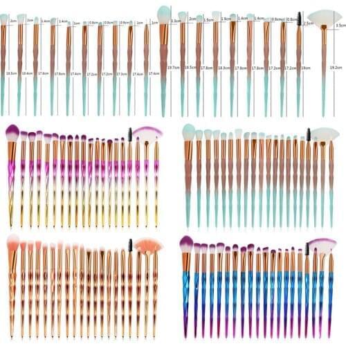20Pcs/Kit Diamond Makeup Brushes Set Powder Eye Shadow Foundation Blend Blush Lip Cosmetic Beauty Soft Make Up Brush Tool