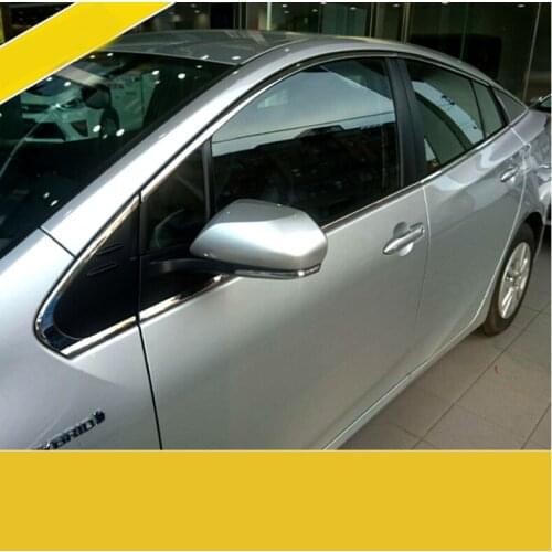 Stainless steel car window trims for toyota prius 2016 2017 2018 xw50
