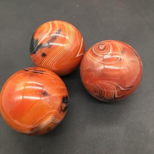 1PC Natural Stones Ball Red Agate Good Luck Madagascar Banded Healing Heathy Raw Gemstone Specimen Home Decor Collection Gifts