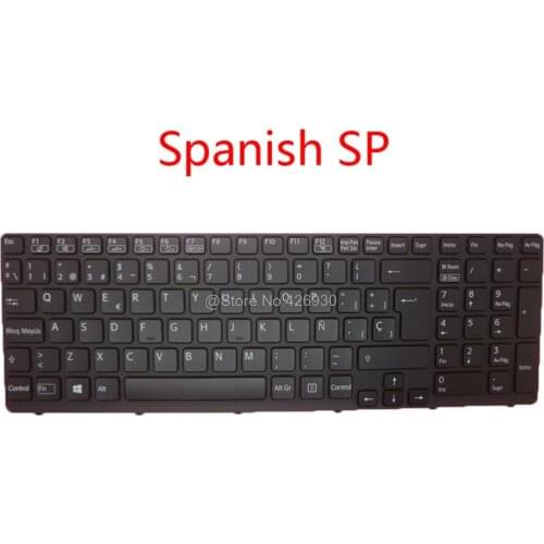 Laptop NE SP IT Keyboard For SONY For VAIO SVE15 Series 149031971SE 149089311ES 149031951IT Nordic Spanish Italy black frame new