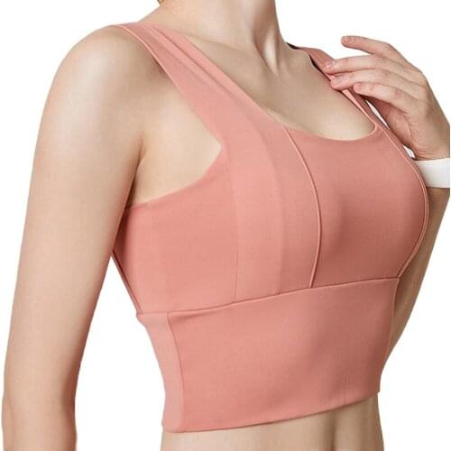 New Summer Sports Bra Women Top U Shape Back Yoga Running Bras Push Up Vest Solid Color Shockproof Underwear Gym Bralette