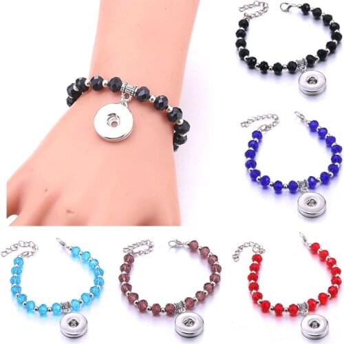New Snap Button Jewelry Bracelet Natural stone Beaded 18mm Snap Bracelet Beads Making Jewelry DIY for 18mm 20mm snap buttons