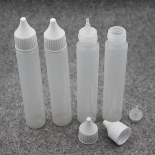 10Pcs Tattoo Accessories White Long Slim Dropper Henna Tattoo Plastic Bottle WIth Nozzle Applicator Drawing Ecig Bottle 30ML