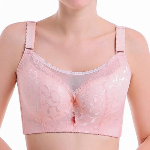 Full Coverage Push Up Bras Plus Size Bra with Pad Underwire Lace Beauty Back Brassieres Adjustable Padded Bra C D E Cup 38 to 48