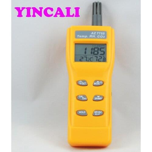 Handheld CO2 Monitor AZ7755 Carbon Dioxide Gas Detector with Temperature Humidity Air Quality Monitor Gas Analyser