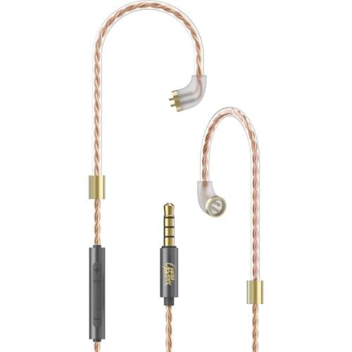 OperaFactory OM1 2Pin Braided 5N OFC Cable Dedicated 2Pin 0.78mm Upgrade Cable use for OM1 TFZ With Mic Volume Control