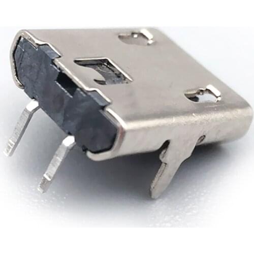 20PCS 2 Pin DIP 90 Degree USB Connectors Plastic Shell Micro USB Connector