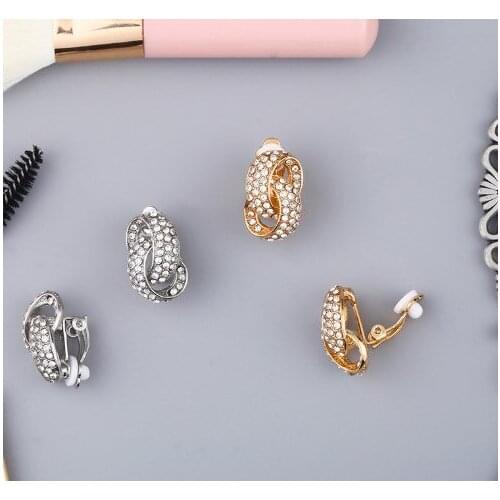 Multicolor Brass micro pave cz zircon cubic zirconia Ear clip cuff Earrings no piercing copper gold plated crystal eh3