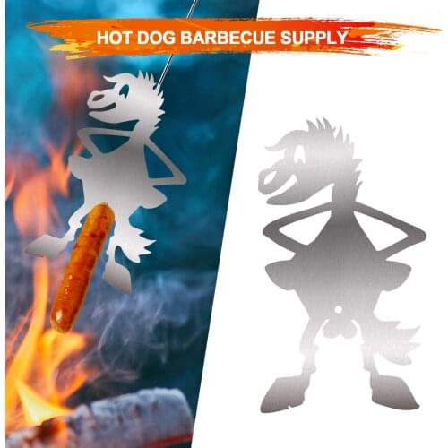 Camp Fire Skewers Hot Dog Horse Barbecue Cooker Stainless Steel Baking Stove Holder Reusable Grill BBQ Roasting Forks Needles