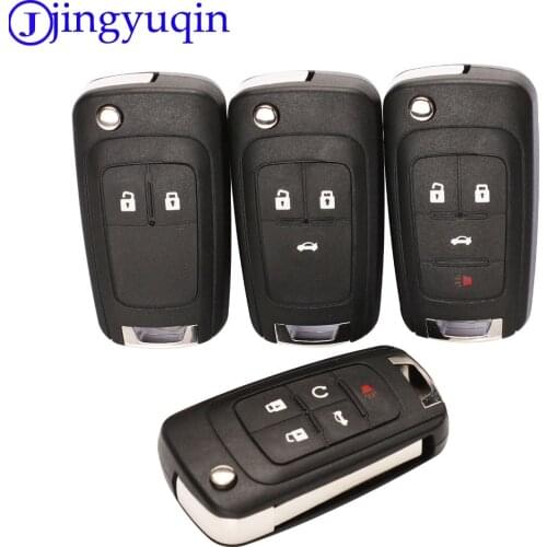 Jingyuqin 20p Flip Folding Remote car Key Shell For Chevrolet Cruze Epica Lova Camaro Impala 2 3 4 5 Button HU100 Blade