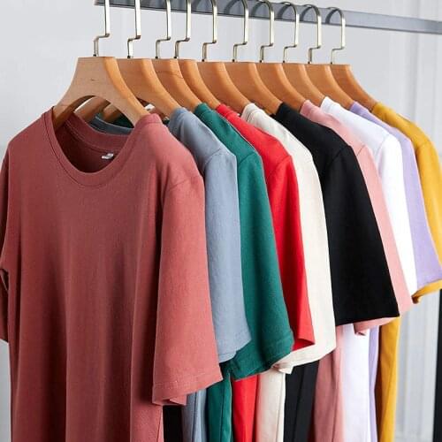 Loose T-shirt Womens Net Red Celebrity Inspired New Multi-Color Bottoming Shirt Solid Color Short-Sleeved Cool Girls T-shirt