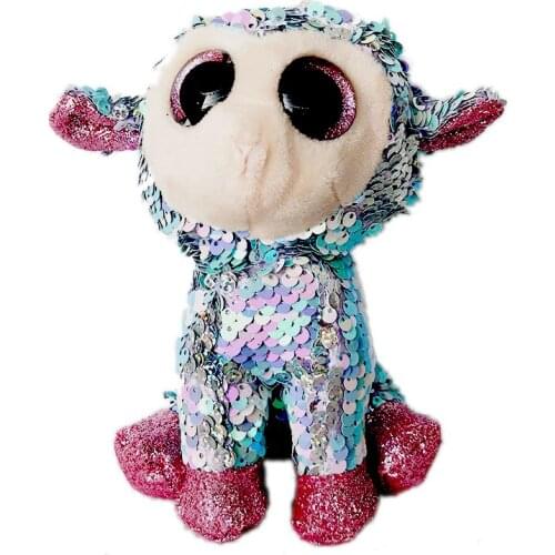 Ty Beanie Boos Flippables 6" 15cm Lamb Color Changing Sequins Plush Stuffed Animal Collectible Soft Doll Toy Christmas Gift
