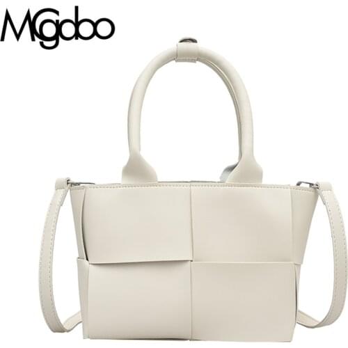 Mgcdoo Unique Weave Handbag Simple Fashion Women Shoulder Bag Soft Leather Messenger Large Capacity Tote Bag