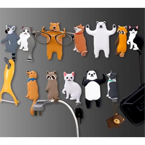 Lovely animal Fridge Hook Key Wall Crochet Holder Removable Kitchen Hooks Home Decor key holder wall can Washed holder wall hook