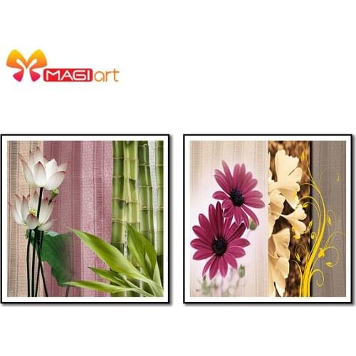 Cross stitch kits Embroidery needlework sets 11CT water soluble canvas patterns 14CT green bamboo and ginkgo-NCMF116