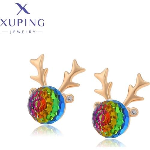 Xuping Jewelry Fashion New Arrival Deer Animal Shaped Lovely Crystals Earrings with Rhodium Plated 20788