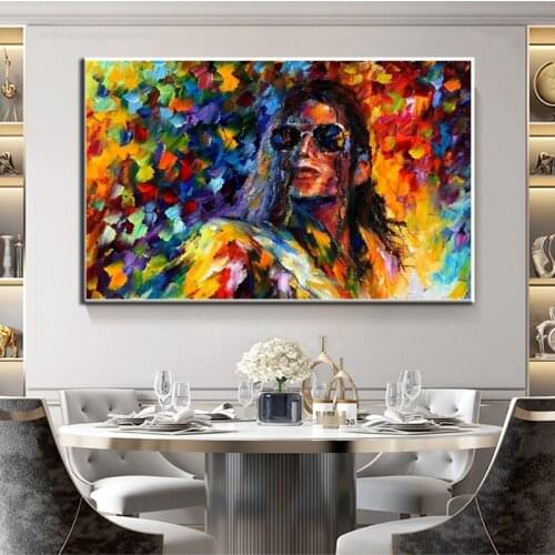 Famous Star Michael Jackson Figure Abstract Canvas Painting Cuadros Wall Art Posters and Prints for Living Room Wall Pictures