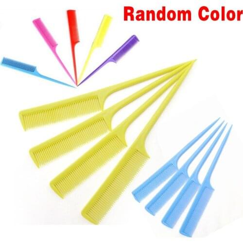 1pcs Hairdressers/Barbers Colorful Tail Comb High Quality Professional Handy Plastic Thin Cosmetic Easy Use Anti Static Combs
