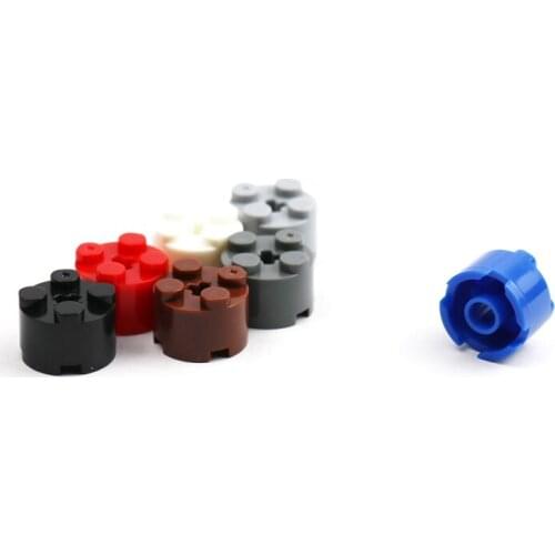 100pcs Building Blocks Round Bricks 2x2 with Axle Hole Compatible with Parts Model 6143 3941 Kids Technik Educational Toys