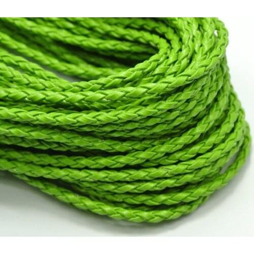 32.8 Feet Light Green BOLO Braided Leatheroid String Jewelry Cord 3mm