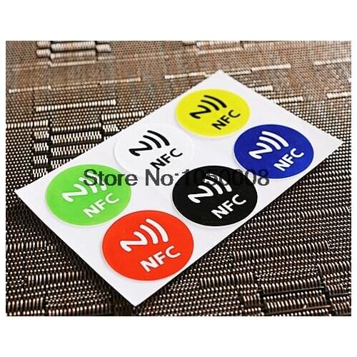 6pcs/lot ) NFC 213 Tags Stickers NFC tags RFID adhesive label sticker Universal Lable NFC213 RFID Tag for all NFC Phones