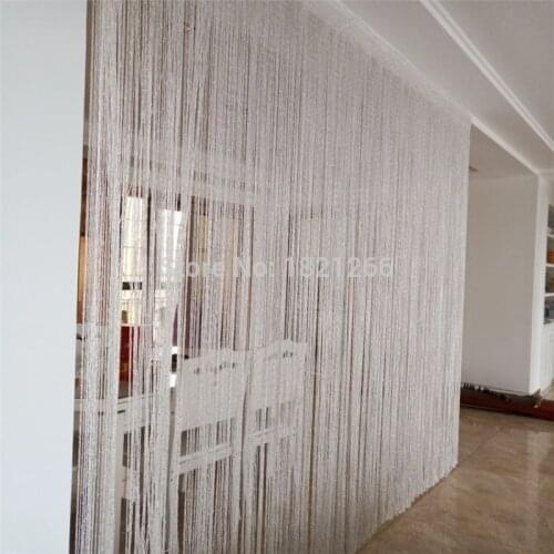 Shiny String Silver Curtain DoorThread Curtains Window Wall Panel Room Divider Doorway Home Living Room Wedding Decor