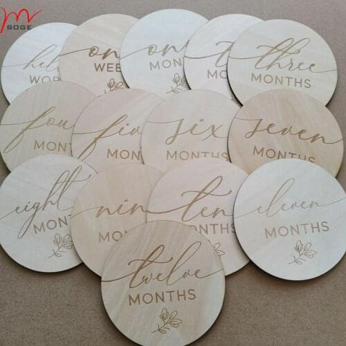 Baby Milestone Cards Discs Baby Shower Newborn Photography Decor Prop Set of 14