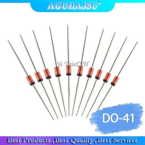 100pcs 1W diode DO-41 3V 3V3 3V6 3V9 4V3 4V7 5V1 5V6 6V2 6V8 7V5 8V2 9V1 10V 11V 12V 13V 15V 1N4733A 1N4742A 1N4728A