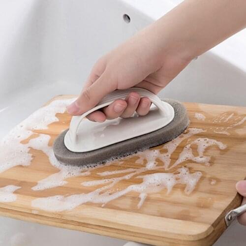 Sponge Cleaning Sponge Strong Decontamination Brush With Handle Kitchen Bathroom Accessories Kitchen Accessories