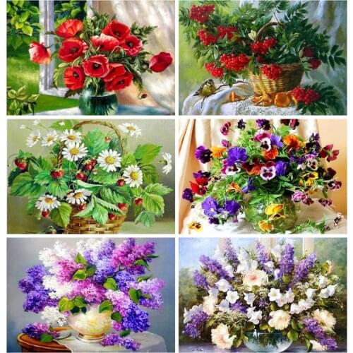 Huacan Diamond Embroidery Flowers Diamond Painting Full Square Drill Fruit Diamond Mosaic Cross Stitch Decoration Beadwork