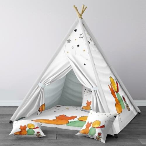 Play Tent for Kids Wigwam Portable Indoor Playground Tents Children Bedrooms Dark Blue 3D Stars Model 284