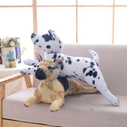 Simulation Speckle Dog Plush Toys Soft Lifelike Stuffed Animals Emulational Plush Shepherd Dog Pillow Sofa Cushion Kids Gift